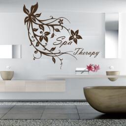 Wall Decals Spa Therapy Flowers Branch Decal Vinyl Sticker Spa Beauty Salon Art Home Decor Bathroom Modern Design Murals Interior Ms406 - thumbnail 1