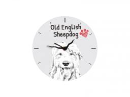 Old English Sheepdog, Free Standing Mdf Floor Clock With An Image Of A Dog - thumbnail 1