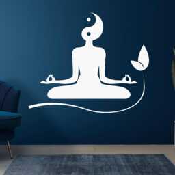 Yoga Pose Wall Decal Lotus Mandala, Buddha Decor T638 - thumbnail 3