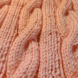 Soft Pink Handmade Hand-Knitted Cables Baby Afghan Or Blanket - thumbnail 2