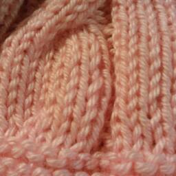 Soft Pink Handmade Hand-Knitted Cables Baby Afghan Or Blanket - thumbnail 3