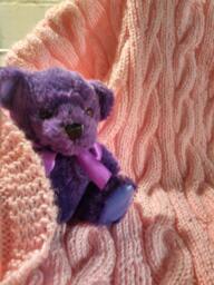 Soft Pink Handmade Hand-Knitted Cables Baby Afghan Or Blanket