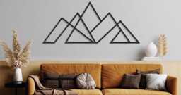 Mountain Metal Wall Art, Fireplace Decoration, Ranges View Decor - thumbnail 1
