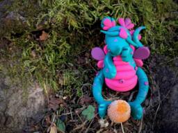 "Christmas Polymer Clay Dragon Gumdrop Series - ""Sugar" - thumbnail 1