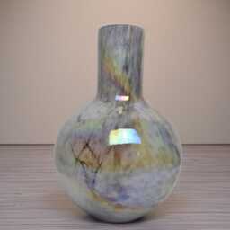 Glass Vase - Mouth Blown Table Hand Painted Design Handmade -Art Decor Wedding Gift Home Decor- Idea- Grey - thumbnail 3
