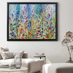 Floral Canvas Print, Paint Splash Artwork, Nature Wall Art - thumbnail 3
