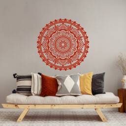 Mandala Wall Decal Bedroom, Bohemian Decor Living Room, Mehndi Vinyl Yoga Studio Art, Flower Symbol Meditation Sticker S6 - thumbnail 2