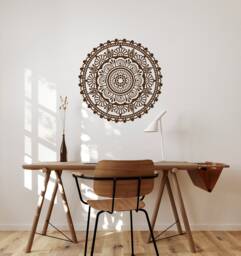Mandala Wall Decal Bedroom, Bohemian Decor Living Room, Mehndi Vinyl Yoga Studio Art, Flower Symbol Meditation Sticker S6 - thumbnail 1
