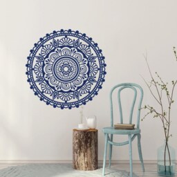 Mandala Wall Decal Bedroom, Bohemian Decor Living Room, Mehndi Vinyl Yoga Studio Art, Flower Symbol Meditation Sticker S6 - thumbnail 3
