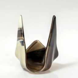 Fused Glass Votive, Candle Holder, Brown & Cream Hostess Gift, Wedding - thumbnail 3