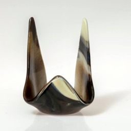 Fused Glass Votive, Candle Holder, Brown & Cream Hostess Gift, Wedding - thumbnail 2
