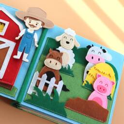 Personalized Quiet Book Farm - Busy As A Gift For Babies & Toddlers - Birthday Kids Montessori Toy - thumbnail 3