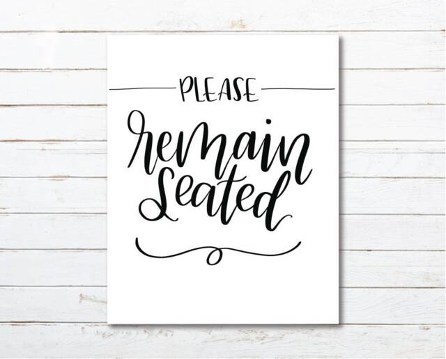 Please Remain Seated Bathroom Hand-Lettered Oversized Art Print//16x20 Funny Sign