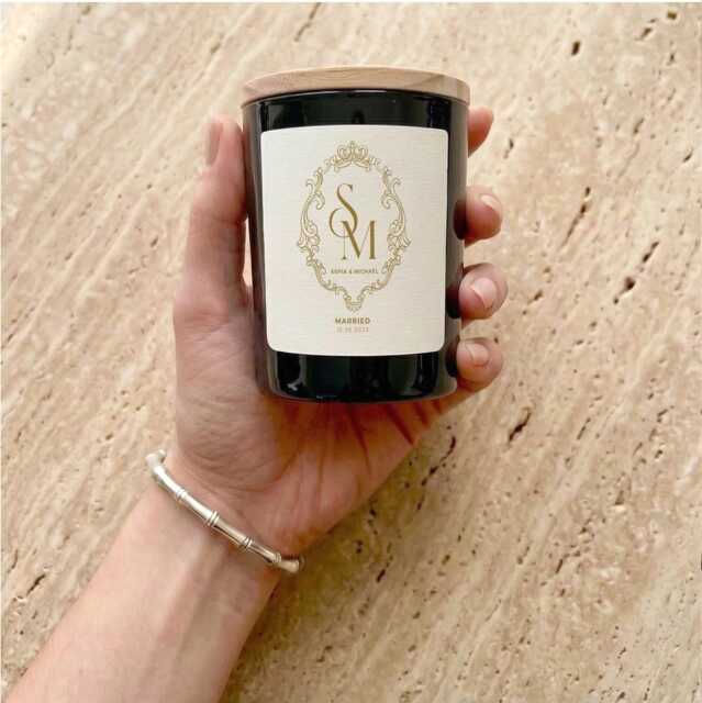 Personalised Wedding Candle, Mr Mrs Name Date Keepsake, Soy Wax Jar Candle - image 1