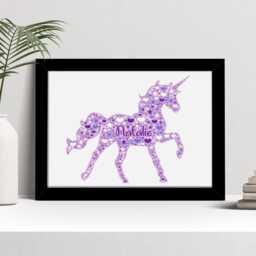 Personalised Unicorn Name Print - Custom Kids Wall Art - thumbnail 2