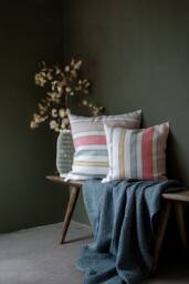 striped White Pillow Case With Colors Heavy Linen Cover Decorative Sofa Cushion Boho Home Pastel Couch Colorful Throw Pillows - thumbnail 1