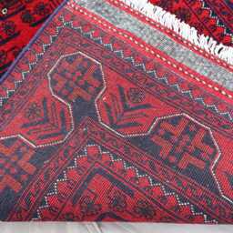 16 Ft Runner Rug 2'9x16'4 Afghan Tribal Bukhara Rug, Handmade Wool Turkmen Oriental Red Carpet, Long Hallway Runner, Stairs - thumbnail 4
