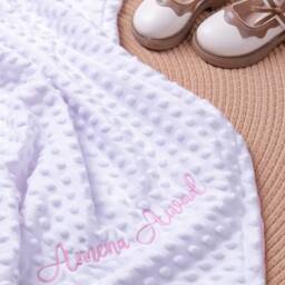 Personalized Embroidered Baby Name Blanket Waffle With Stroller Organic Muslin Blanket, Birthday Gift