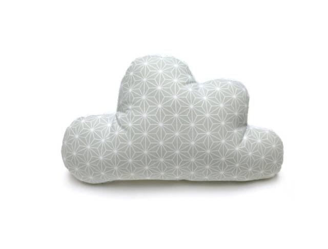 Cloud Pillow - Cuddle Pillow For Kids With Terry On The Backside Happy Star Green - image 1