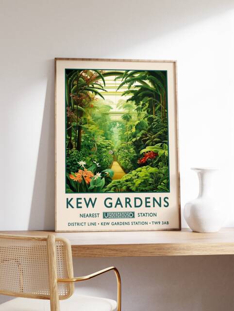 Kew Gardens Print, London Poster, Botanical William Morris Vintage Wall Art, Floral Rousseau A1/A2/A3/A4 - image 1