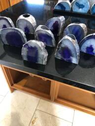 Large Purple Agate End Microcrystalline Quartz Silver Gilded Tealight Candle Holder - thumbnail 1