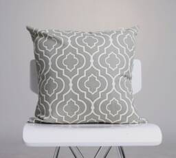 Geometric Patterned Gray Cushion Cover, Moroccan Tile Pillow, Pillow Contemporary Home Decor/Handmade
