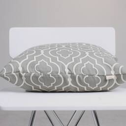 Geometric Patterned Gray Cushion Cover, Moroccan Tile Pillow, Pillow Contemporary Home Decor/Handmade - thumbnail 2