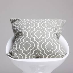Geometric Patterned Gray Cushion Cover, Moroccan Tile Pillow, Pillow Contemporary Home Decor/Handmade - thumbnail 3