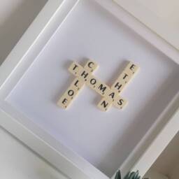 Personalised Frame Gift, Custom Family Name Frame, Tile Wall Art, Anniversary Gift, Handmade Box Frames - thumbnail 3