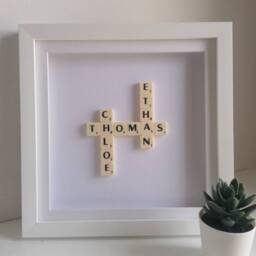 Personalised Frame Gift, Custom Family Name Frame, Tile Wall Art, Anniversary Gift, Handmade Box Frames - thumbnail 2