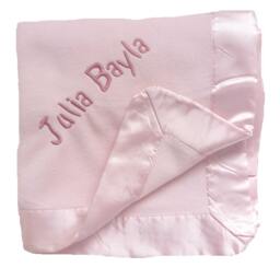 Satin Edged Microfleece Baby Blanket Personalized With Baby's Name Or Monogram