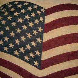 American Flag Stars Stripes Heart Woven Tapestry Cushion Cover Sham - thumbnail 2