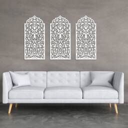 3D Ornament Wood Wall Art Decor, Moroccan, Arabic Openwork Arabic Ornament, Living Room, Wooden Panel, Gift - thumbnail 2