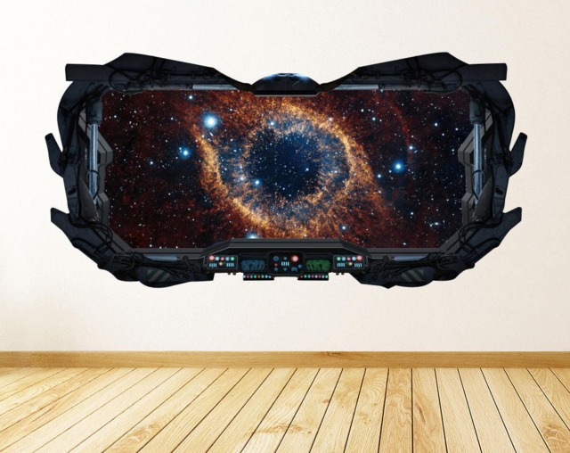 Milky Way Wall Art Spaceship View Outer Space Decal Galaxy Vinyl Sticker
