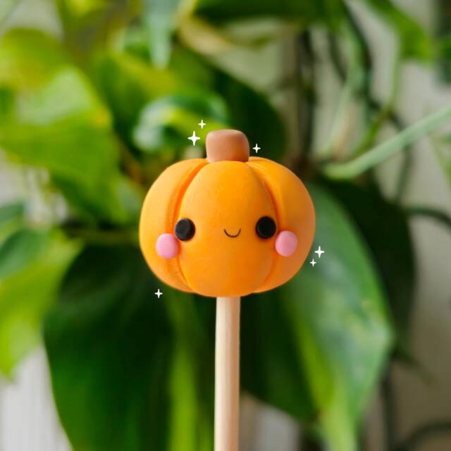 Pumpkin, Keychain, Charm, Plant Pot Accessory, Figurine, Sculpture, Trinket, Handmade Clay Gifthalloween, Autumn, Fall