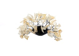Clear Gold Leaf Flower Wall Sconce Resin Accent Lighting 12-14 Inch