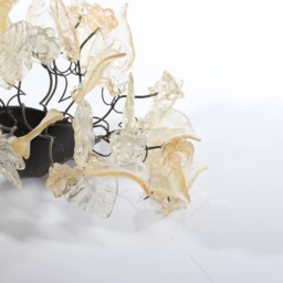 Clear Gold Leaf Flower Wall Sconce Resin Accent Lighting 12-14 Inch - thumbnail 2