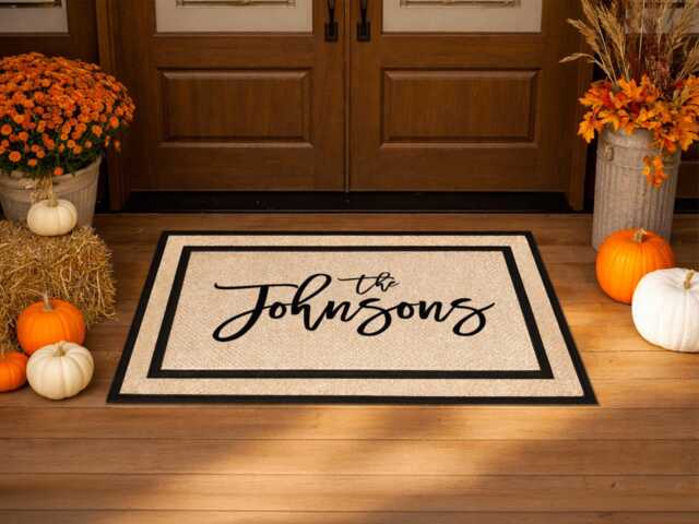 Customized Couples Doormat - Personalized His & Hers Door Mat - image 1
