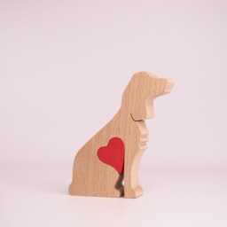 Personalised Cocker Spaniel Wooden Figurine, Engraved Love Heart Remembrance Gift For Dog Owner - thumbnail 2