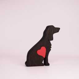 Personalised Cocker Spaniel Wooden Figurine, Engraved Love Heart Remembrance Gift For Dog Owner - thumbnail 3
