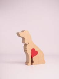 Personalised Cocker Spaniel Wooden Figurine, Engraved Love Heart Remembrance Gift For Dog Owner - thumbnail 1