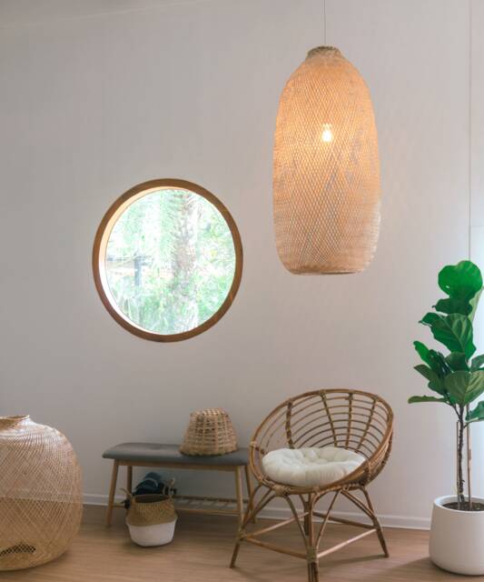 Extra Large Handwoven Bamboo Rattan Wicker Pendant Light, Asian Style - image 1