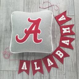 Alabama A Letterman Pillow, Roll Tide, University Of Alabama, Crimson Tide - thumbnail 1