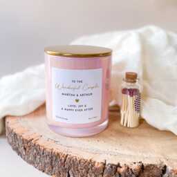 Couple Engagement Candle Gift Wedding For Newlyweds Or Engaged With Name & Date Personalised Scented Keepsake Mr & Mrs - thumbnail 3