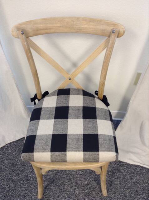 Buffalo Check Chair Cushion Farmhouse Kitchen Pad With Ties 2 - image 1
