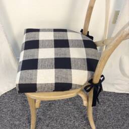 Buffalo Check Chair Cushion Farmhouse Kitchen Pad With Ties 2 - thumbnail 3