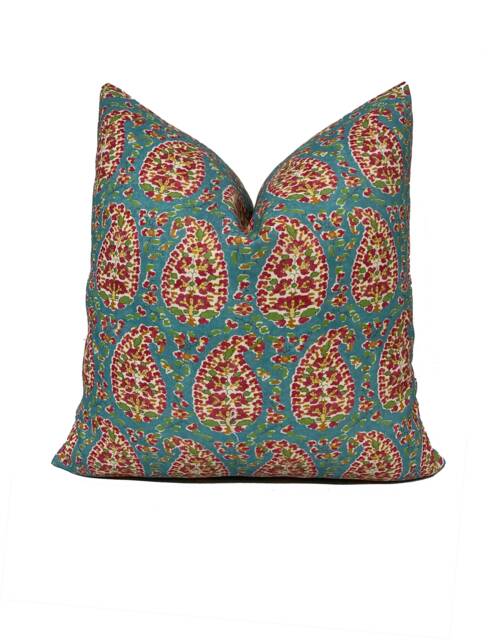 Brunshwig & Fils Rougier Aqua Cushion Cover Pillow Double Sided Indoor/Outdoor - image 1