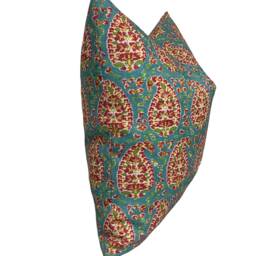 Brunshwig & Fils Rougier Aqua Cushion Cover Pillow Double Sided Indoor/Outdoor - thumbnail 2