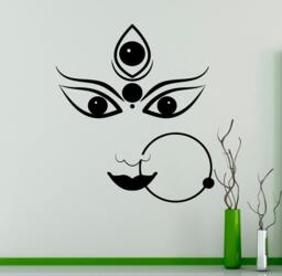 Durga Hindu God Wall Vinyl Decal Hinduism Sticker Interior Bedroom Decor Asia India Design 17(Nt - thumbnail 1