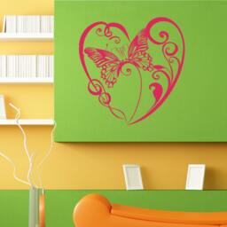 Floral Flower Heart Butterfly Wall Sticker Vinyl Mural Decal Home House Apartment Art Decor Free Shipping L087 - thumbnail 1